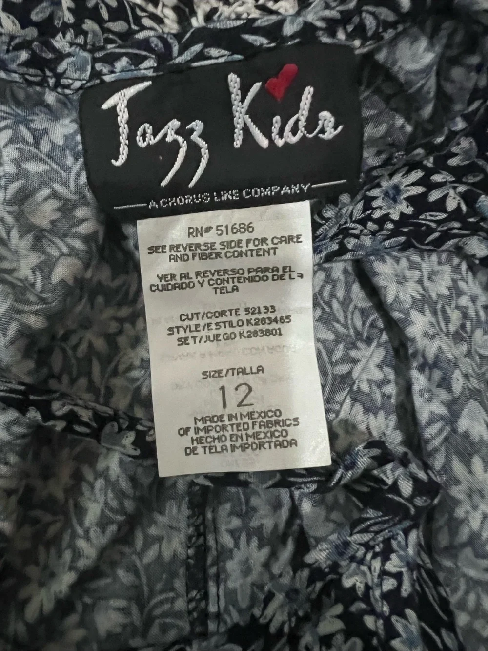 Girls' Black Floral A-Line Sundress